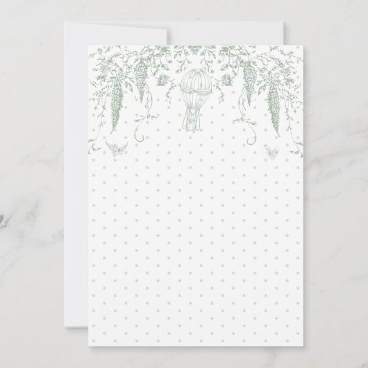 Teebeutel mit grüner Toilblütendusche Einladung (Rückseite)