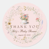 Teebeutel-Party-Teakup-Aufkleber Runder Aufkleber (Vorderseite)