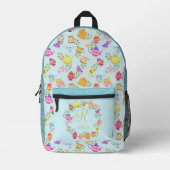 Teebeutel und Cups Monogramm Blau Bedruckter Rucksack (Vorderseite)