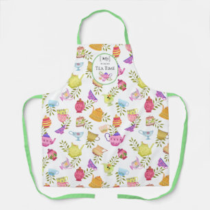 Teebeutel und Cups Weißes Allround-Print-Schürze Schürze