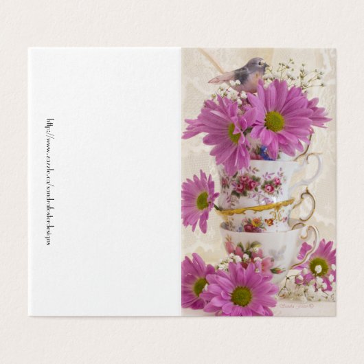 Teebeutel und Milchkarte (Außenseite Aufgefaltet)