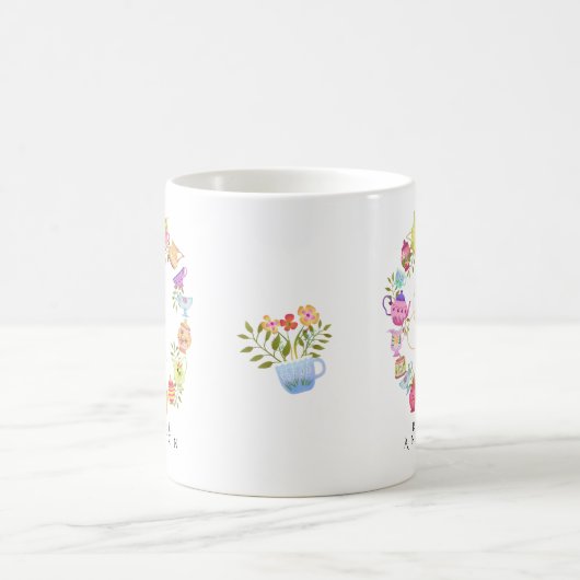 Teebeutel und Monogramm-Tasse Kaffeetasse (Mittel)