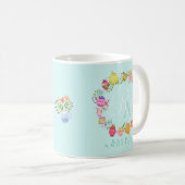 Teebeutel und Tassen Monogramm Pastel Blue Tasse (VorderseiteRechts)