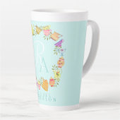 Teebeutel und Tassen Monogramm Pastel Blue Tasse (Rechte Ecke)