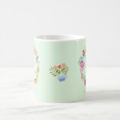 Teebeutel und Tassen Monogramm Pastell Grüne Tasse (Mittel)