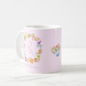 Teebeutel und Tassen Monogramm Pastell Pink Tasse (Vorderseite Links)