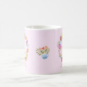 Teebeutel und Tassen Monogramm Pastell Pink Tasse (Mittel)
