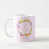 Teebeutel und Tassen Monogramm Pastell Pink Tasse (Links)