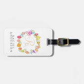 Teebeutel und Tassen Monogramm weiß Gepäckanhänger (Vorderseite horizontal)