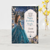 Teeblaues Sweet 16 Prinzessinnengarten Karte (Gelbe Blume)