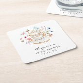 Teebridal-Shower-Coaster Rechteckiger Pappuntersetzer (angewinkelt)