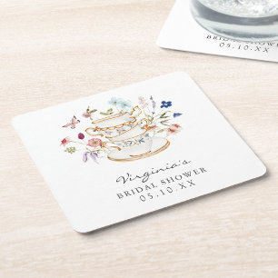 Teebridal-Shower-Coaster Rechteckiger Pappuntersetzer