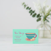 Teebuchteedesigner im Retro-Café Visitenkarte (Stehend Vorderseite)