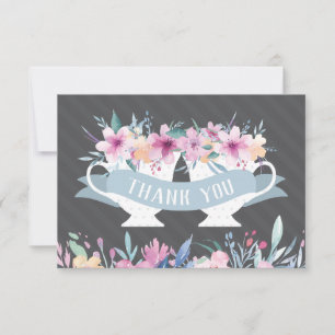 Teecup Dankeschön Karte mit Blume