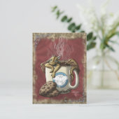 [Teecup-Drache] Kaffee Postkarte (Stehend Vorderseite)