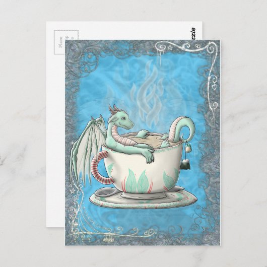 Teecup-Drachen: Peppermint Postkarte (Vorne/Hinten)