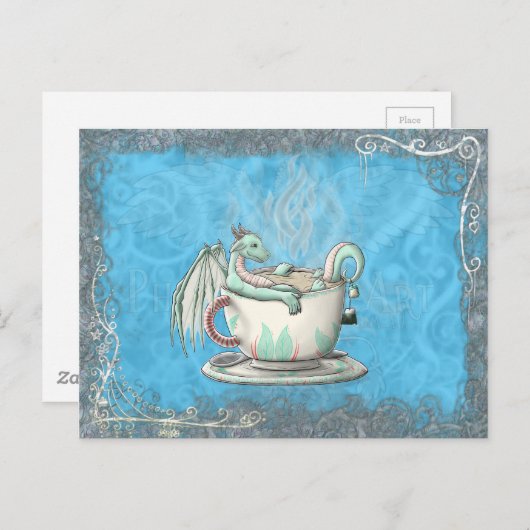 Teecup-Drachen: Pfefferminz Postkarte (Vorne/Hinten)