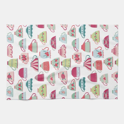 Teecup Muster Geschirrtuch (Horizontal)