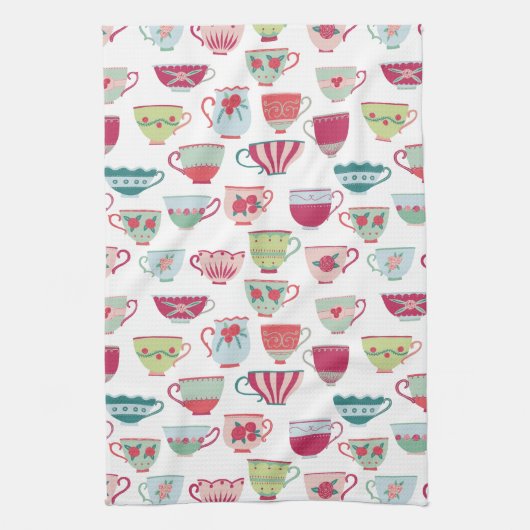 Teecup Muster Geschirrtuch (Vertikal)