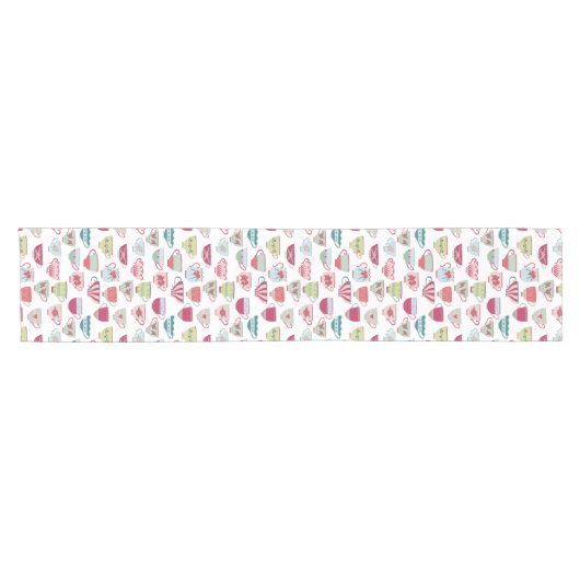 Teecup Muster Kurzer Tischläufer (Horizontal)