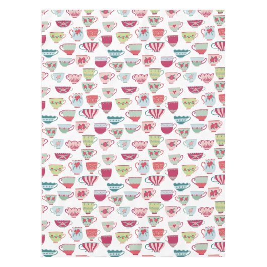 Teecup Muster Tischdecke (Vorderseite)