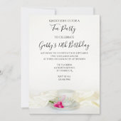 Teecup und Rosengarten Geburtstagsparty Einladung (Vorderseite)