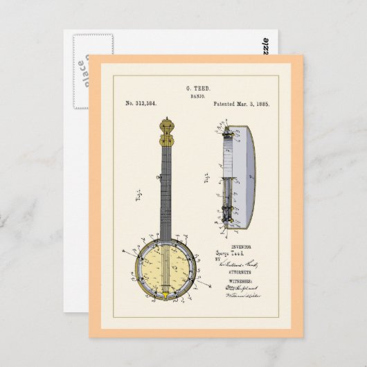 Teed Patent Postcard Postkarte (Vorne/Hinten)