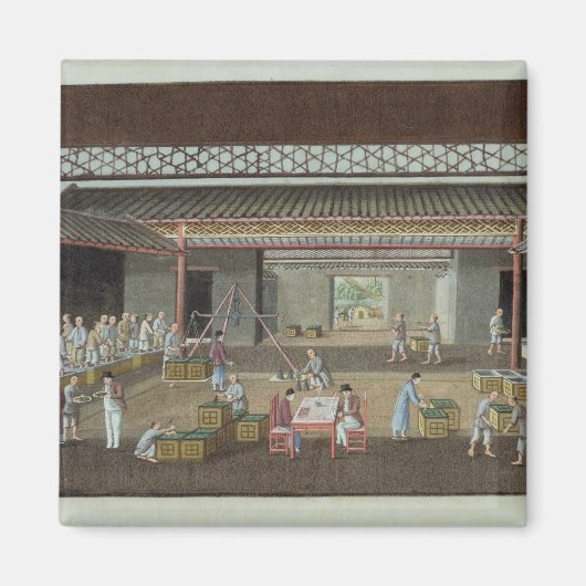 Teedepot (Gouache an Seide) Magnet (Vorne)