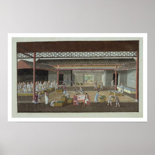 Teedepot (Gouache an Seide) Poster (Vorne)