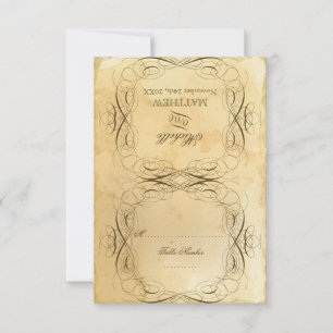 Teefleckige Vintage-Hochzeit 1 - RSVP-Antwortkarte RSVP Karte