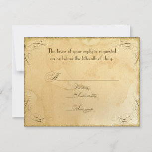 Teefleckige Vintage-Hochzeit 1 - RSVP-Antwortkarte RSVP Karte