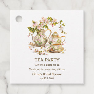 Teeflora Party Zeit für Tee Brautparty Geschenkanhänger