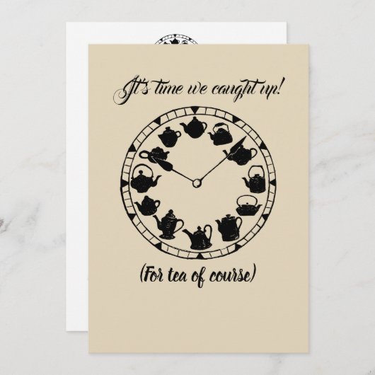 Teefreunde laden zur Teezeit ein Einladung (Vorne/Hinten)