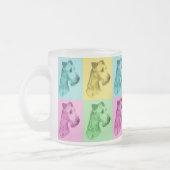 Teeglas Irish Terrier "pop-art" Mattglastasse (Links)