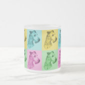 Teeglas Irish Terrier "pop-art" Mattglastasse (Mittel)
