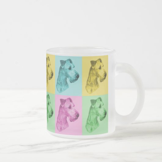 Teeglas Irish Terrier "pop-art" Mattglastasse (Rechts)