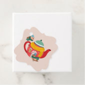 Teehausvögel quadratischer Aufkleber Geschenkanhänger (Beispiel)