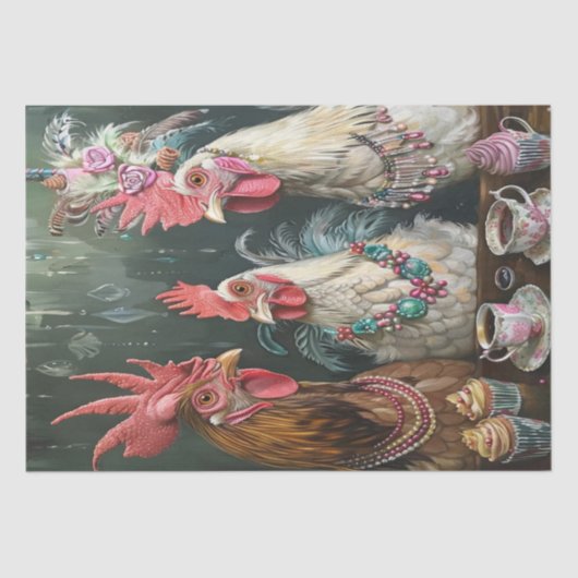 Teehühner-Geflügel-Dekoupage Seidenpapier (Vorderseite)