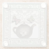 Teekanne aus Glas, beige Farben Glasuntersetzer (Rückseite)