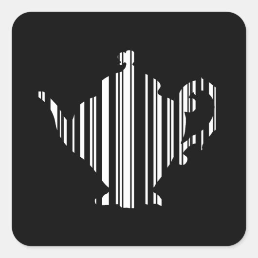 TEEKANNE BAR CODE Teekanne Barcode-Musterdesign Quadratischer Aufkleber (Vorderseite)
