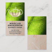 Teekanne | Clay Texture Wall Green Leaf Visitenkarte (Vorne/Hinten)