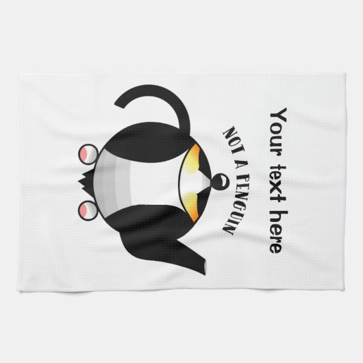 Teekanne, die wie ein Pinguin aussieht Geschirrtuch (Horizontal)