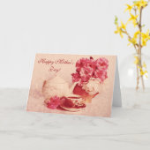 Teekanne, eine Tasse Tee und Rose Karte (Gelbe Blume)