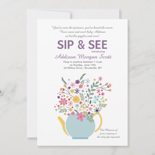 Teekanne-Einladung Einladung (Vorderseite)