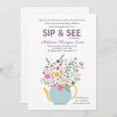 Teekanne-Einladung Einladung (Vorne/Hinten)