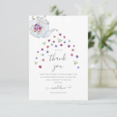 Teekanne floral Bridal Tee Party Danke Karte (Stehend Vorderseite)