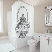 Teekanne-Gekritzel Duschvorhang (Beispiel)