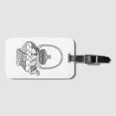 Teekanne-Gekritzel Gepäckanhänger (Vorderseite (Horizontal))