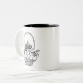 Teekanne-Gekritzel Zweifarbige Tasse (Vorderseite Links)
