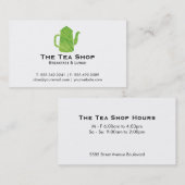 Teekanne | Grüne Textur 2 Visitenkarte (Vorne/Hinten)